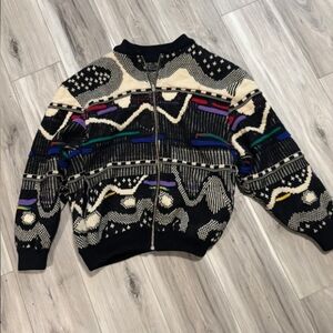 Vintage COOGI Men's Multicolor Zip-Up Cardigan (Biggie Vibes)